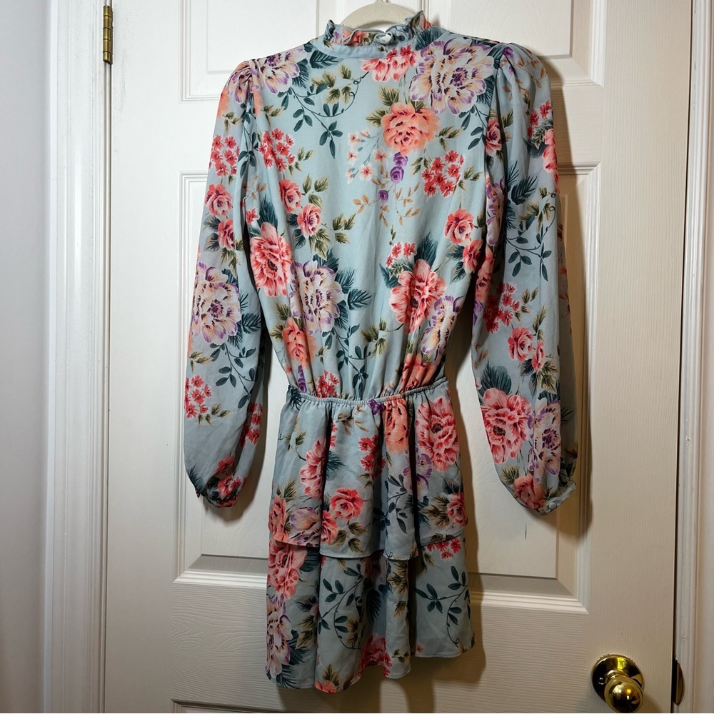 Yumi Kim Long Sleeve Floral Love Always Dress in Blue and Pink Size Small - Picture 2 of 11